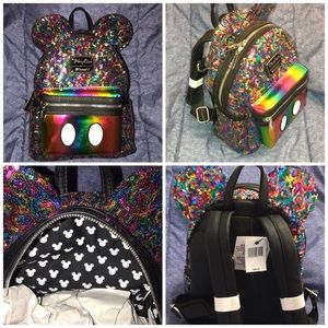 Disney Parks Mickey Rainbow Lougefly Backpack